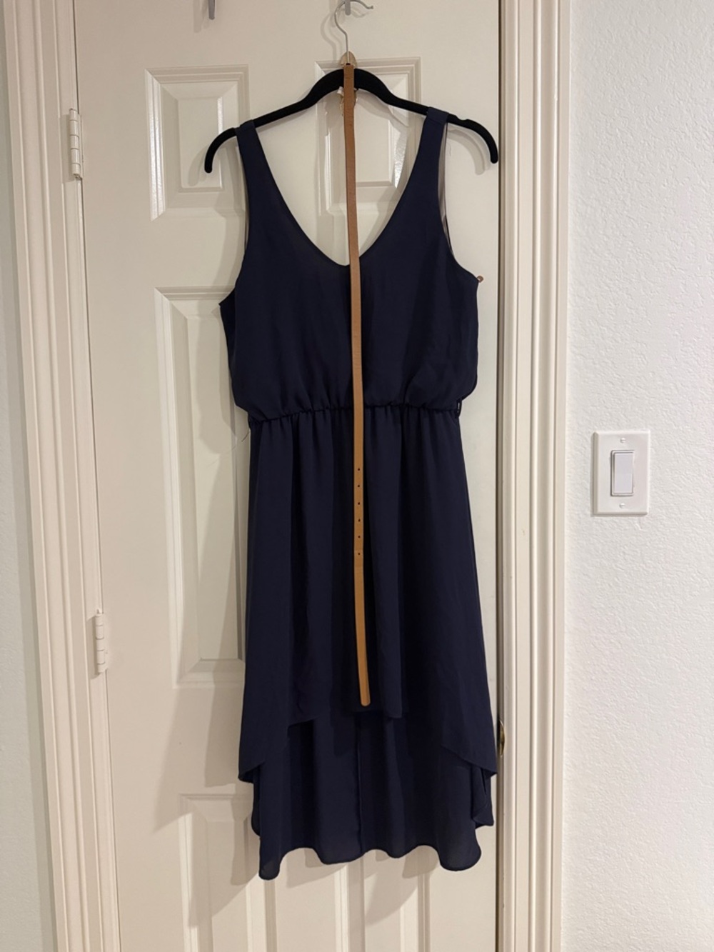 Navy Sleeveless High-Low Dress